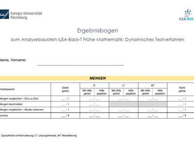 Screenshot aus dem Ergebnisbogen Mathe